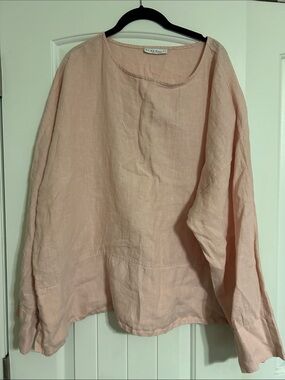bryn Walker Soft Blush Linen Tunic Top